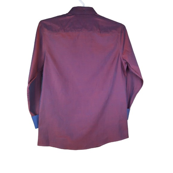 International Concepts Mens Iridescent Red Blue Long Sleeve Button Up Shirt M - Picture 4 of 13